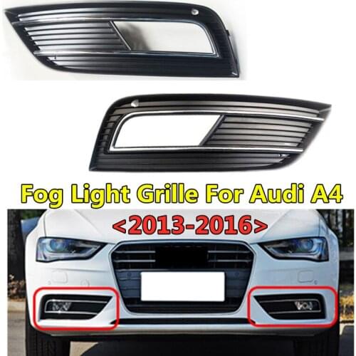 WL 2pcs Car Front Bumper Grills Original Car-styling Fog Light Grille Foglamp Frame For Audi A4 2013 2014 2015 2016 Replacement