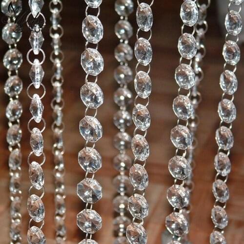 1 Pc 3.3ft Clear Acrylic Beads Garland Chandelier Hanging Curtains Wedding Supplies For Living Room Kitchen Window Door