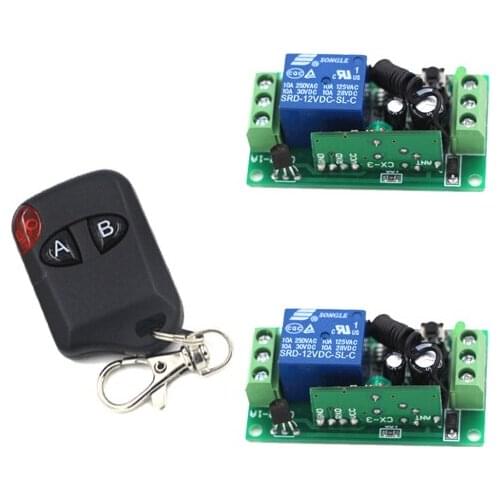 DC 9V 24V 12V 10A Wireless Remote Control Switch RF Relay Remote Controller 315Mhz/433MHz Receiver & Mini Transmitter