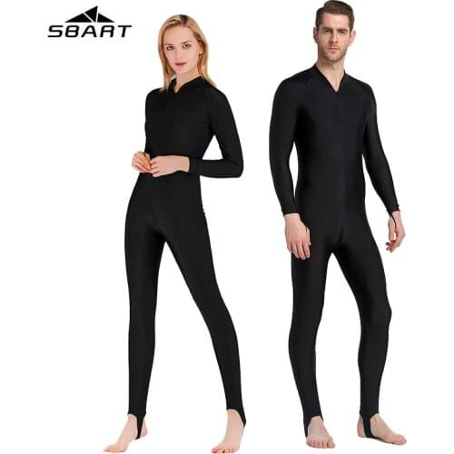 SBART UPF 50+ Lycra Diving Wetsuit anti UV one piece rash guard long sleeve swimwear surf Suit Men Women Sun Protect