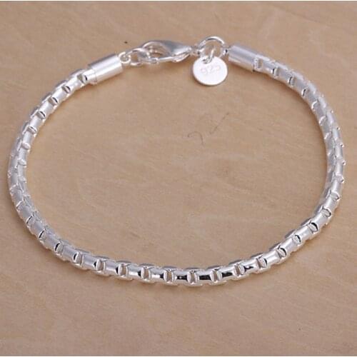 Bracelet Silver Plated Bracelet Silver Trendy Jewelry Bracelet Round Checkered Jewelry Wholesale Free Shipping askl LH214