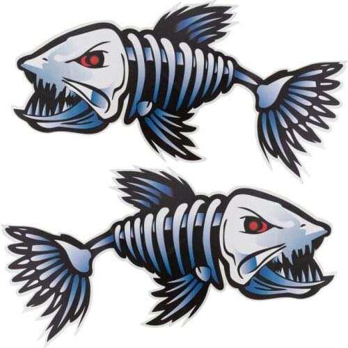 Scary Fish Skeleton Sticker Kayak Canoe Boat Marine Car Truck Waterproof Stylish Adhesive Outdoor Tools NEW 2021