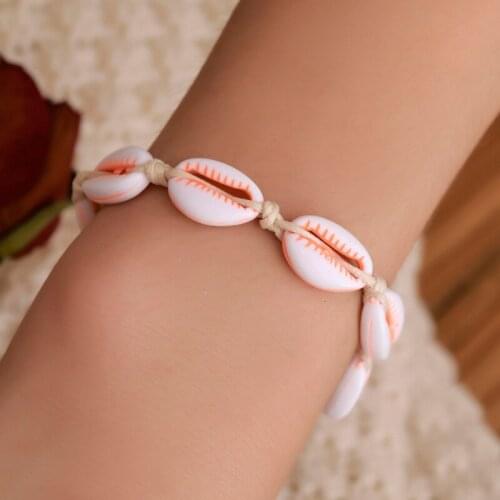 Hemp Rope Woven Knot Acrylic Simple Fluorescent Coffee Orange Pink Yellow Colorful Shells Beach Bracelets for Women & Men