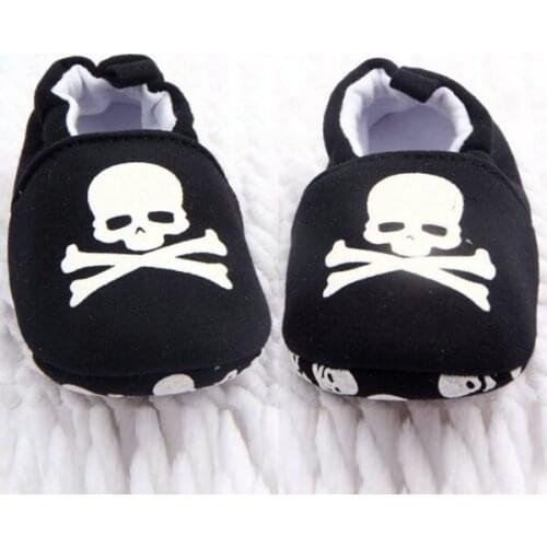 2019 Hot Sale Prewalker Infant Baby Unisex Skull/Pirate Print Cotton Soft Bottom Shoes
