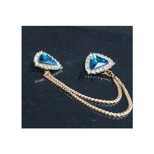 High-grade full diamond crown pearl collar flower shirt pin Personalized suit brooch badge