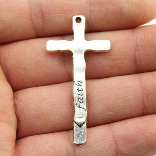 WYSIWYG 10pcs 47x23mm Faith Believe Cross Pendants Charm Believe Cross Pendant Faith Cross Pendant