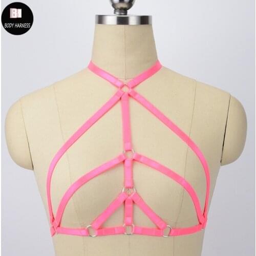 BODY HARNESS Women Gothic Sexy Lingerie Bondage Harness Cage Bra Suspender Belt Rave Fetish Wear Bondage Harness Bra