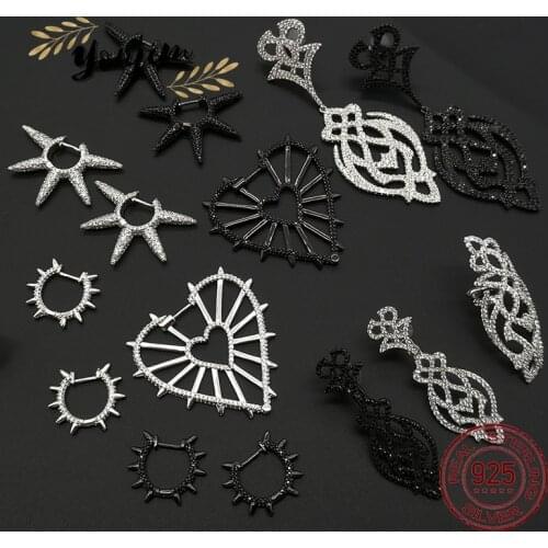 New Luxury Womens Heart Shape Geometry 925 Silver Zircon Ear Clip Earrings Fashion Monaco Exquisite Jewelry Gift