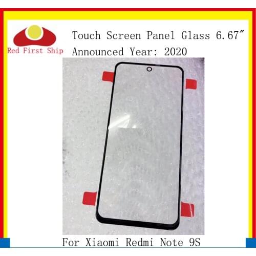 10Pcs/lot Touch Screen For Xiaomi Redmi Note 9S Touch Panel Front Outer LCD Glass Lens For REDMI Note 9S Glass Replacement