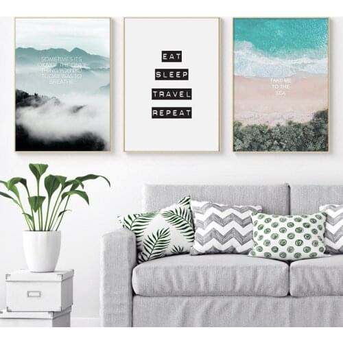 3 Pieces Canvas Painting Travel Landscape Wall Art Print Poster Nordic Decorative Picture Modern Scandinavian Home Decor