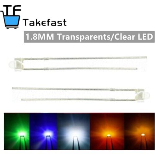 30pcs 1.8mm red yellow blue green white yellow green orange warm white pink Ultra Bright water clear Transparent DIP LED