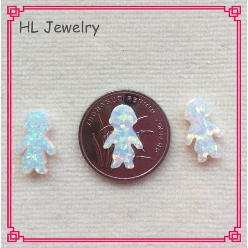 50PCS/Lot OP17 White Color Boy Shape 8.5*13MM Syntehtic Opal Boy Beads For DIY Jewelry