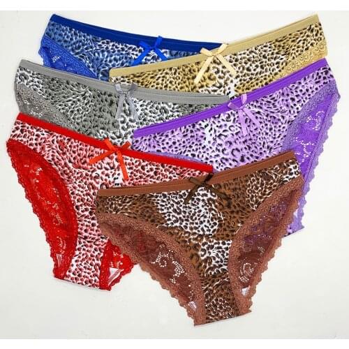 6 PCS/Lot Sexy Woman Panties Cotton Comfortable Ladies Briefs Culotte Female Underwear Lingerie Femme Leopard Pantys Underpants