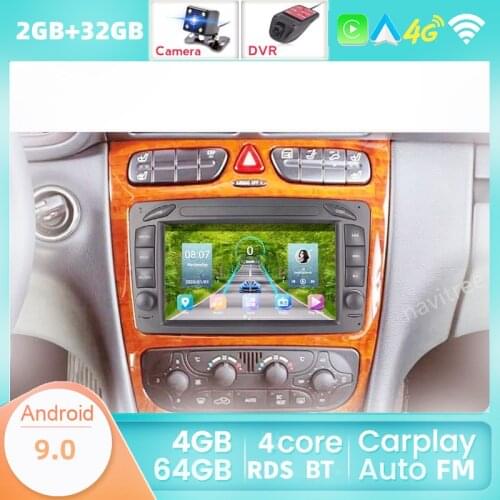 2 Din Android 10 Car Multimedia Player For Mercedes Benz Vito W203 W639 W168 Vaneo Clk W209 W210 M/ML Radio Audio Navigation DVD