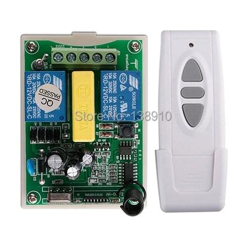 AC220V 2CH Wireless Remote Control Switch Motor Positive &negative 1*Receiver + 1 *Transmitters for Appliances Gate Garage Door