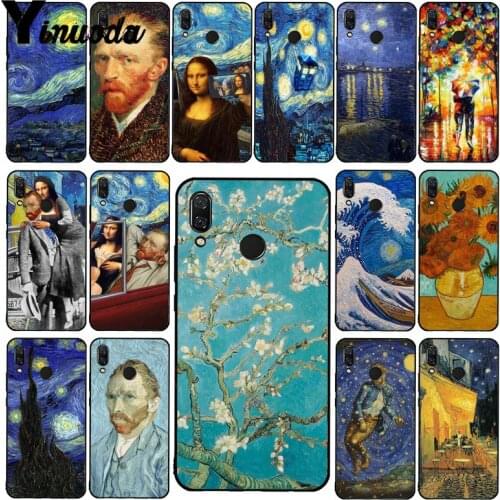 Yinuoda Van gogh Starry Mona Lisa Phone Case for Xiaomi Redmi Note 7 8T Redmi 5plus 6A Note8 4X Note8Pro