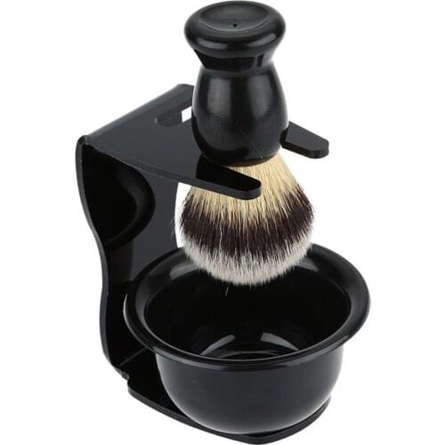 Black Acrylic Z shaving stand black shaving bowl shaving mans beauty brush kit