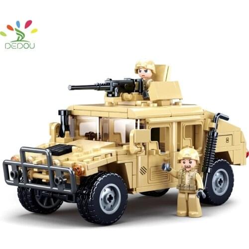 DEDOU Toy Military Series Army Armored Force H1 Assault Vehicle WWII Soldier Weapon Building Block Childrens Educational Toy