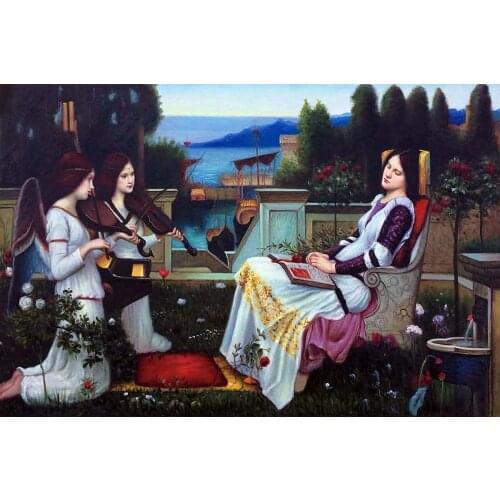 Decorative Wall Art Painting for Office Room Decoration Saint Cecilia, 1895 by John William Waterhouse Oil Painting Canvas