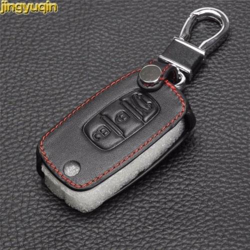 Jingyuqin 3 Buttons Leather Key Cover Case for LADA Sedan Largus Kalina Granta Vesta X-Ray XRay For Renault Car-styling