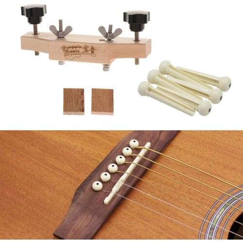 Acoustic Guitar Bridges Install Clamp & Bridge Pins String Pegs Repair Miantenance Kit
