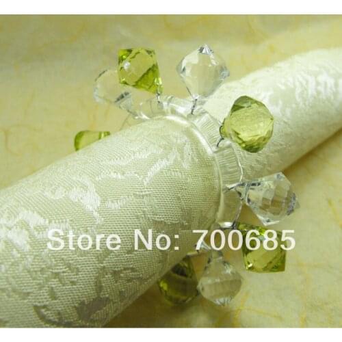 Crystal green flower napkin ring