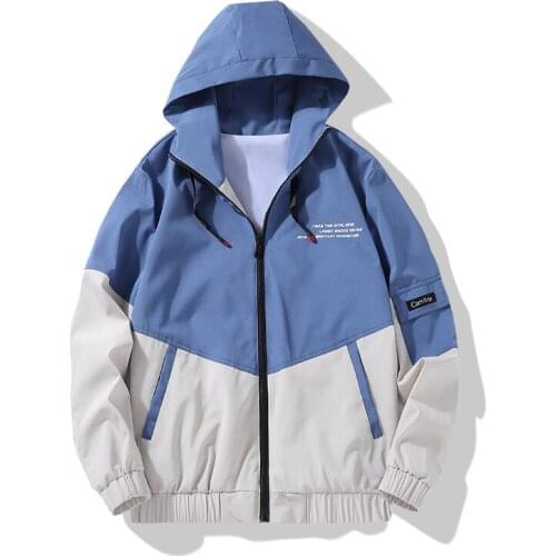 Fashion Men Printing Jacket Spring Autumn New Men High Street Hooded Outerwear Trendy Casual Jackets Coat Male