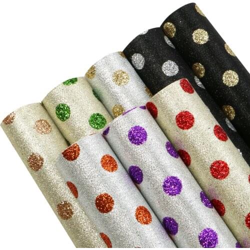 20*33cm Dots Laser Faux Leather Sheets Chunky Glitter Synthetic Leather Vinyl For Bows Earrings,1Yc20111