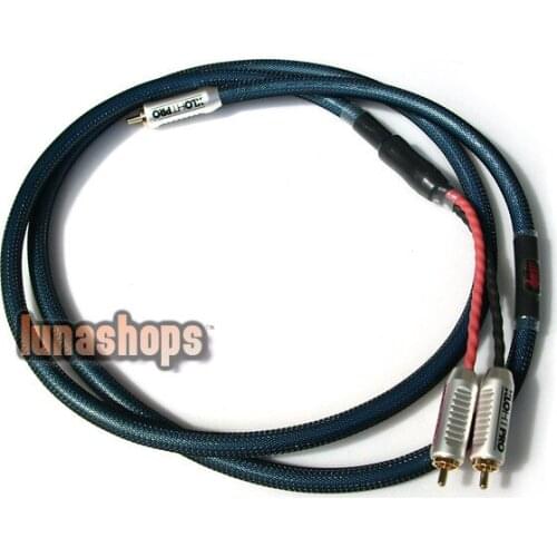 LN002207 1 RCA AV Male To 2 Male Y Splitter Video Audio LC-OFC Copper Hifi Cable Adapter