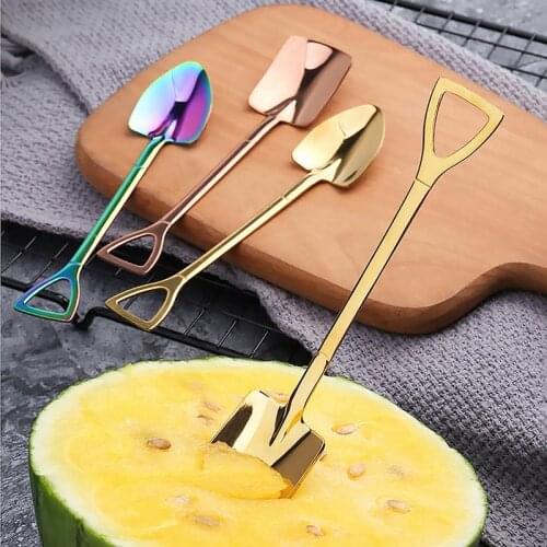 Spoon Rust-proof Reusable Ice Cream coffee Scoop Dessert Spoon Watermelon Spoon Stainless Steel Hanging Spoon