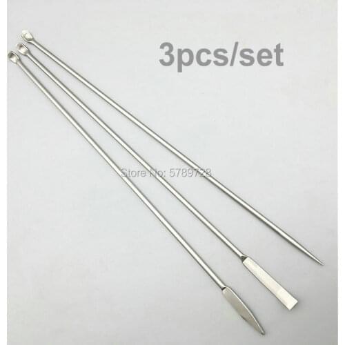 3pcs/set 220mm Stainless steel micro medicine spoon, set of 3 small medicine spoons Used in medical experiments