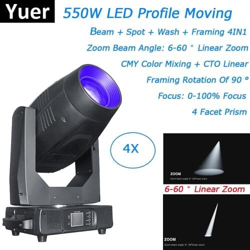 Lyre LED 550W Moving Head Light Beam Spot Wash Framing 4IN1 Moving Head For Stage Theater Wedding Disco Light Dj Lighting Effect