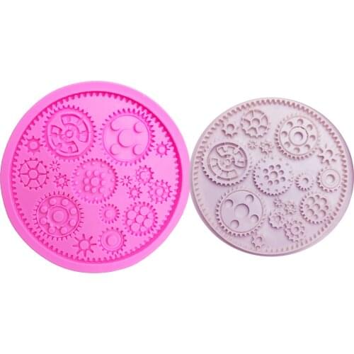 M0599 Steampunk Gears Confeitaria Silicone Fondant Cake Molds Cupcake Mould Chocolate Tools For Cakes Jelly Pudding Decor