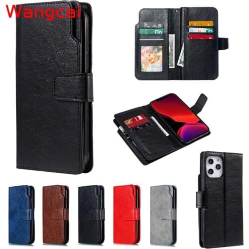 Matte Leather Flip Cover for Xiaomi Mi 10 Ultra 10 9T Pro 9 8 Lite Case 9 Cards Business Wallet with Strap