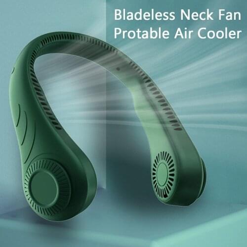Mini Bladeless Fan Neck Fan 4000mAh USB Rechargeable Fan Mute Sports Fans for Home Outdoor Ventilador Portatil Abanicos