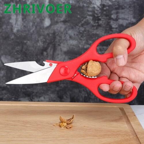 Multifunctional kitchen scissors new stainless steel chicken bone scissors powerful cutting meat and fish food scissors