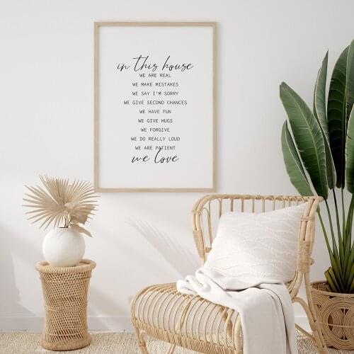 Motivational Quote Poster Print Family Room Sign Wall Art Picture Digital Inspirational Canvas Painting for Kids Room Home Decor