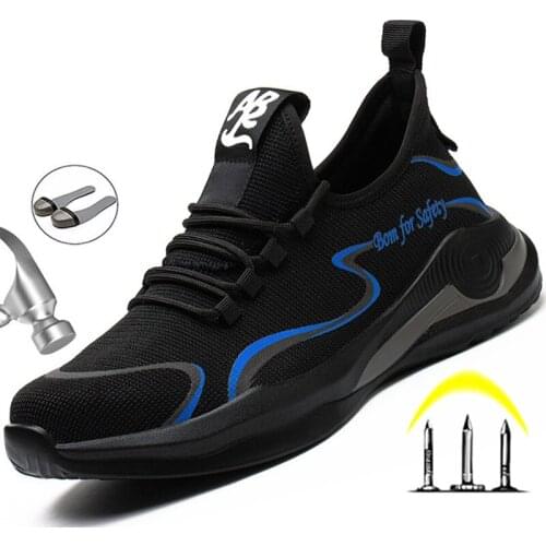 Male Work Shoes Safety Boots Lightweight Men Shoes Indestructible Sneakers Men Safety Shoes Work Steel Toe Shoes Men Boots 2020