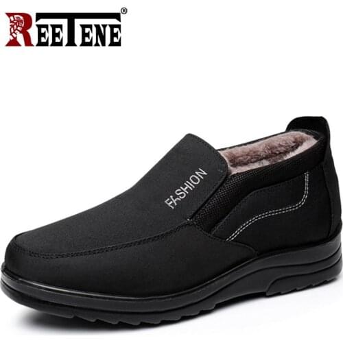 REETENE Big Size 50 Quality MenS Boots Keep Warm Men Snow Boots Winter Ankle Boots Shoes For Men Comfortable Working Shoes Male