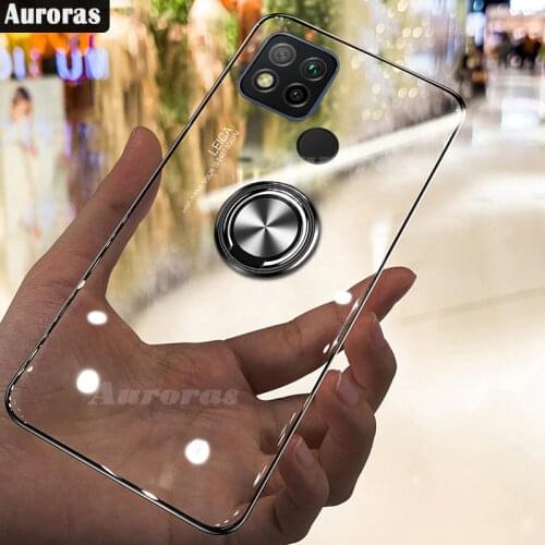 Auroras For Redmi 9C Case Anti-fall Clear Case Shockproof With Ring Soft Cover For Redmi 9C Clear Phone Case