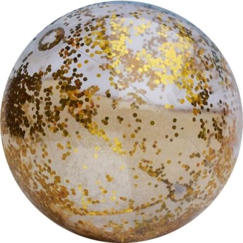 23GD Inflatable Glitter Beach Ball 16inch/24inch Confetti Beach Ball Pool Summer Party Toy Playing Entertainment Supplies