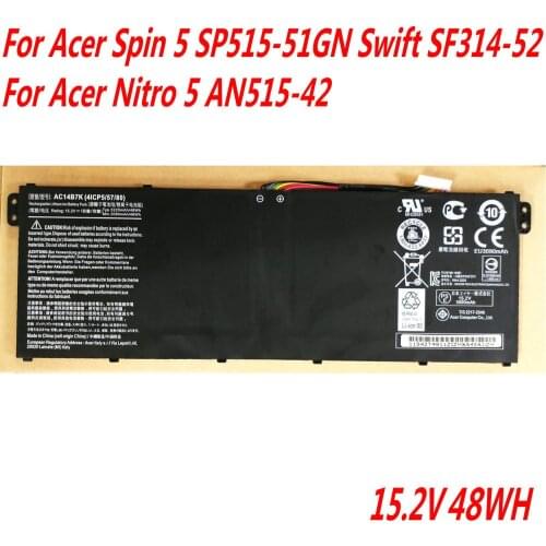 New Original AC14B7K Laptop battery For Acer Spin 5 SP515-51GN Swift SF314-52 For Acer Nitro 5 AN515-42 15.28V 3320mAh/50.7WH