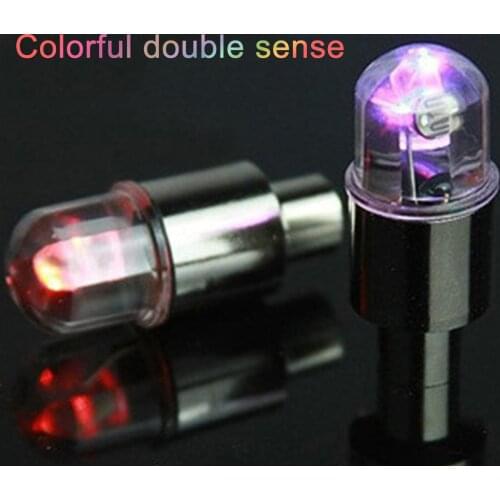 Wholesale 2Pcs Colorful Wheels Tyre Valve Cap Flashing Light for US Bike Car Motorcycle Bicycle Accessories Replacement Parts