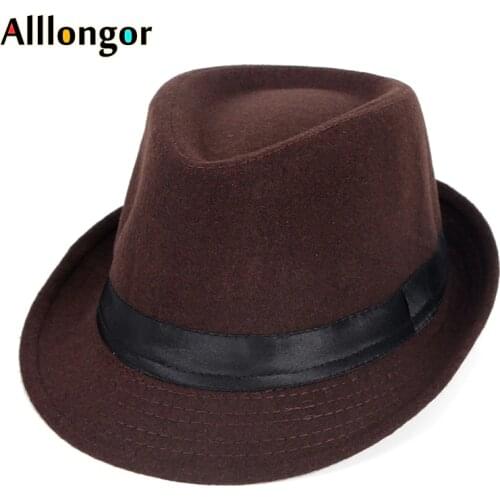 2020 Autumn Wool Fedora Jazz Hat Men Chapeu Panama Masculino Sombrero Mujer Women Felt Hats Man Bowler Vintage Black Retro Cap