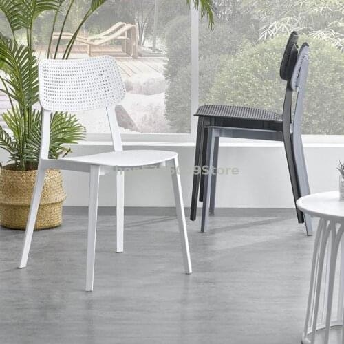 Plastic chair nordic dining chair home modern minimalist stool backrest restaurant ins net red outdoor negotiation table and cha