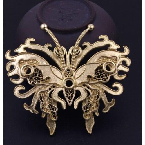 10pcs Quality Brass Casted Butterfly Pendant Charms 4mm Circle Stone Cameo Base Stamping Decoration DIY Jewelry Accessorie