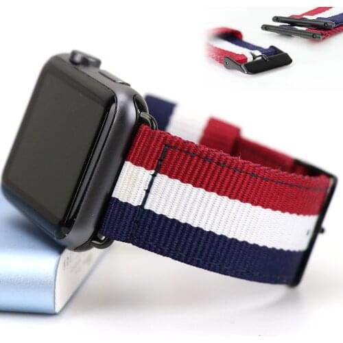 Nylon Canvas Watch Strap for Iwatch Band 40mm 38mm 42mm 44mm Bracelet for Apple Watch Series 6 5 4 3 Sport Watchband Accessories