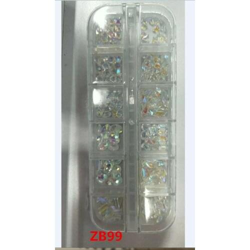 Nail Rhinestones - 1 Box 12 shapes rhinestone - Nail Accessory stone Supplies for 3D Nail Decoration - Nail Embellishments -S-21