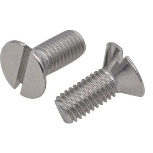 10/50pc M1.6 M2 M2.5 M3 M4 M5 M6 304 A2-70 stainless steel GB68 Metric Threaded Slotted Flat Countersunk Head Machine Screw Bolt