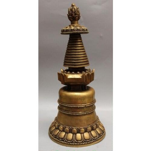 Xd 002506 20" Chinese Tibetan Religion Bronze Buddhism Buddha Stupa Pagoda Tower Statue